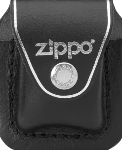 Black Leather Lighter Pouch w/Clip