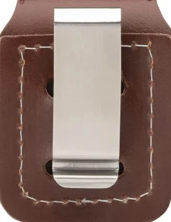 Brown Leather Lighter Pouch w/Clip