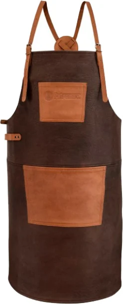 Buff Leather Apron with Cross Back Straps