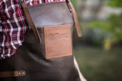 Buff Leather Apron with Cross Back Straps