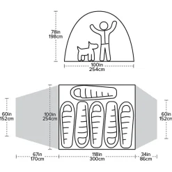 Bunk House 6, 6-Personers Telt