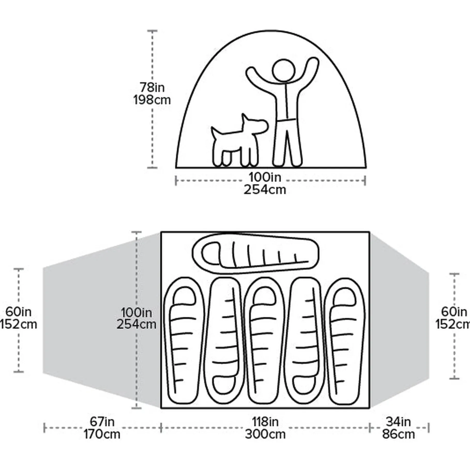 Bunk House 6, 6-Personers Telt