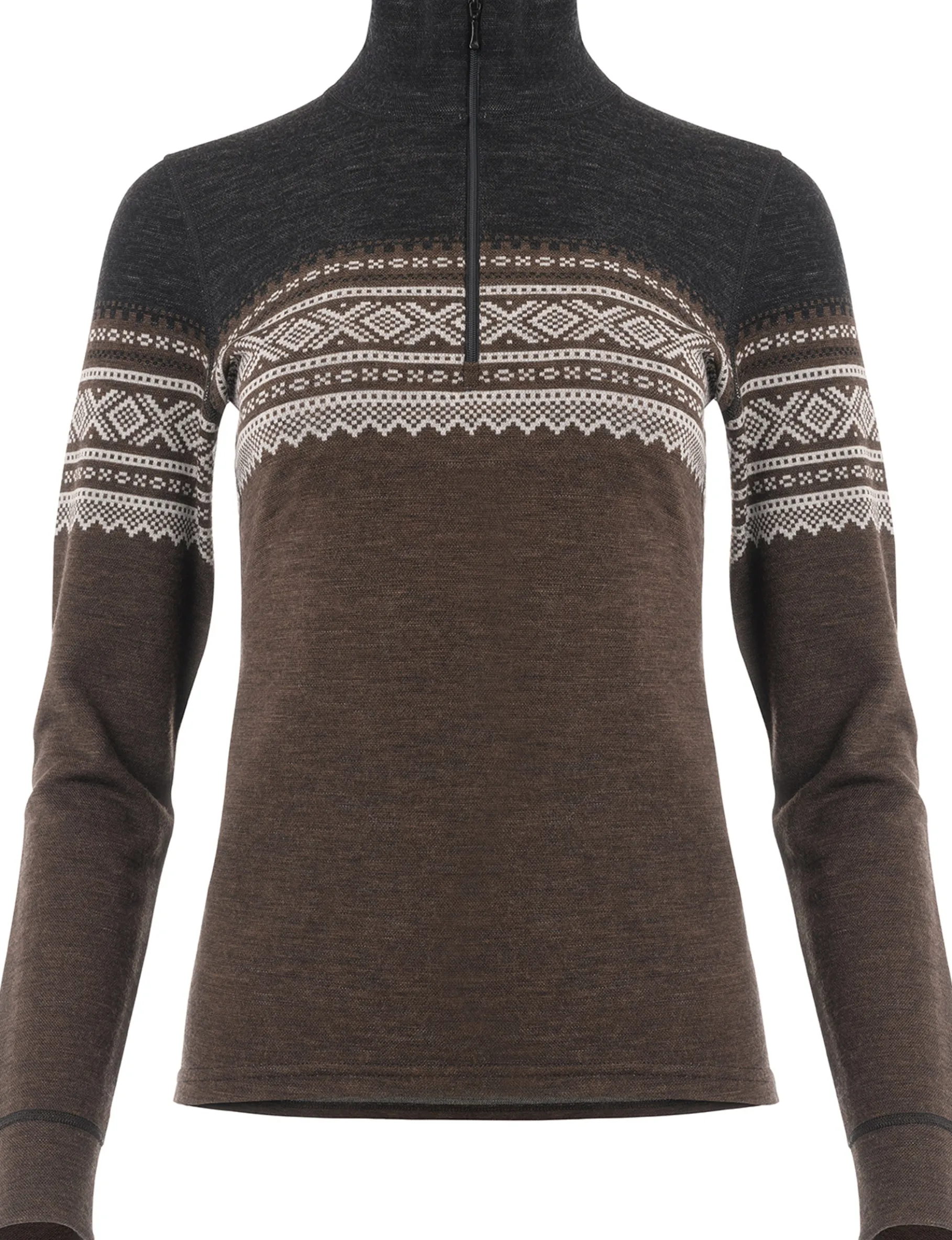 DesignWool Marius Mock Neck with Zip Dame