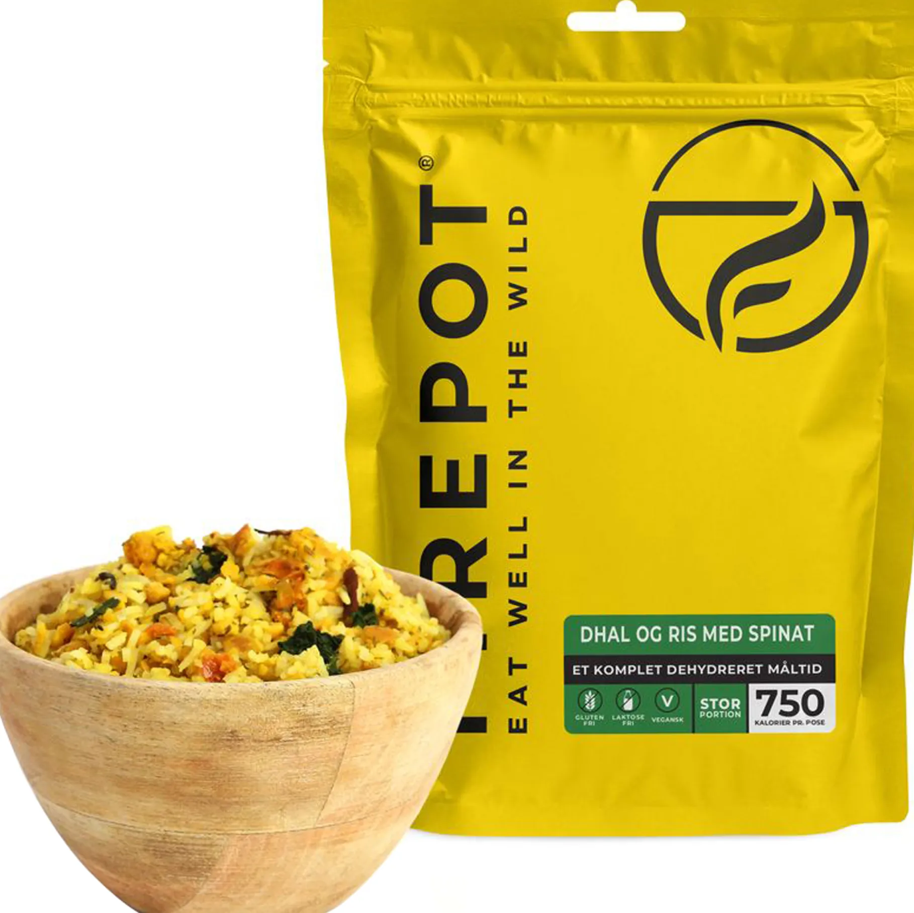 Dhal og Ris med Spinat, Stor Portion