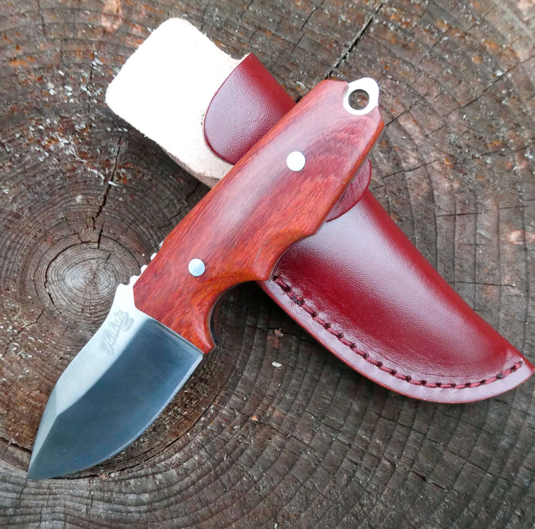 Drop Point Belt Knife Sandalwood AISI 440