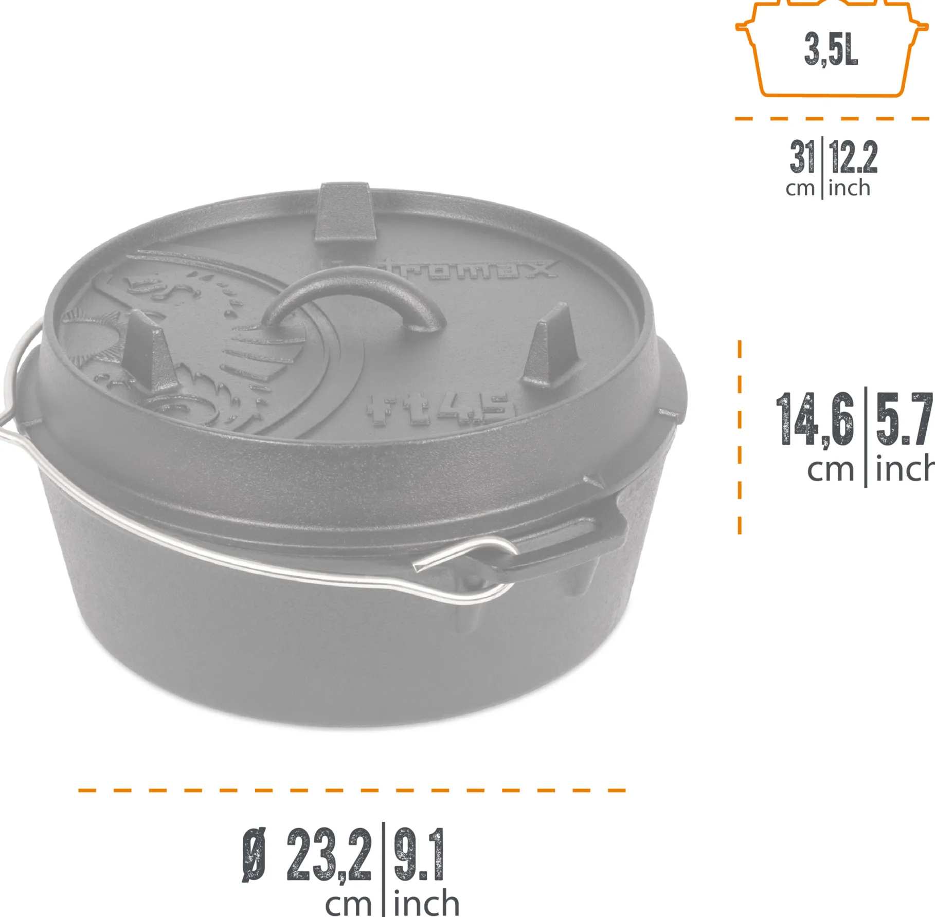 Dutch Oven FT4.5 Plane Bottom