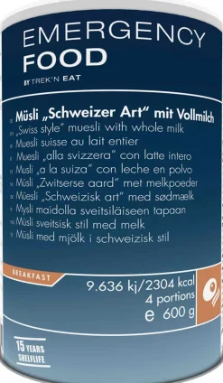 Emergency Food Swiss Muesli with Whole Milk, 4 portioner