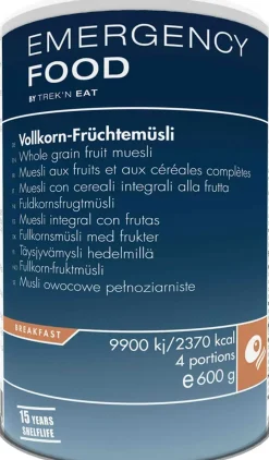 Emergency Food Whole Grain Fruit Muesli, 4 portioner