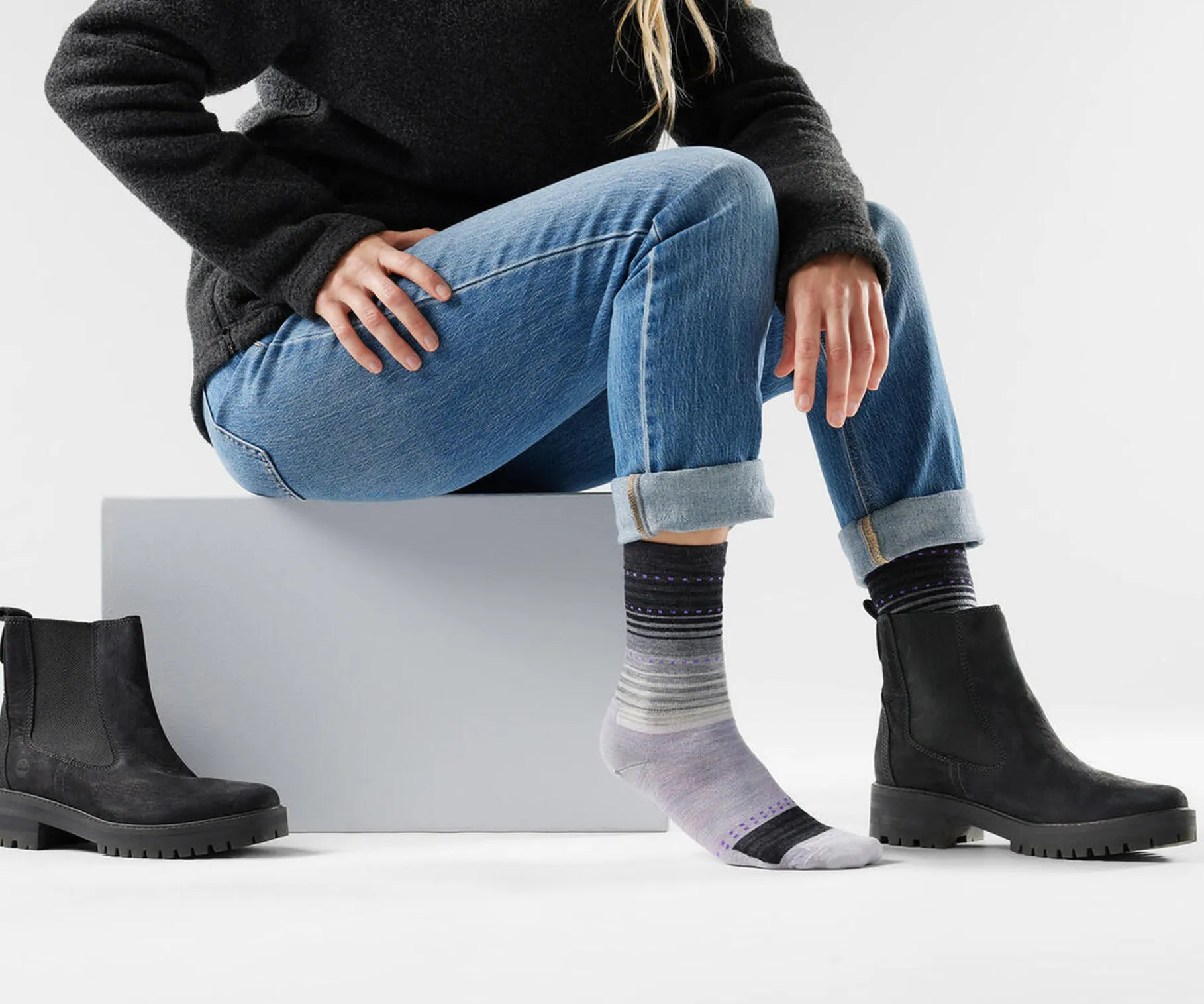 Everyday Stitch Stripe Crew Sokker