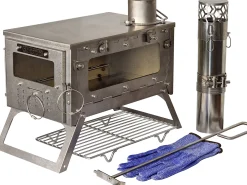 Fastfold Titanium Camping Stove with 2 Windows