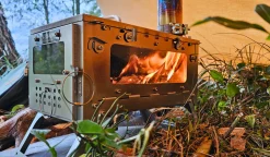 Fastfold Titanium Camping Stove with 2 Windows