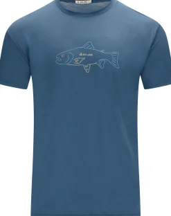 LightWool 140 Tee Salmon Print Herre