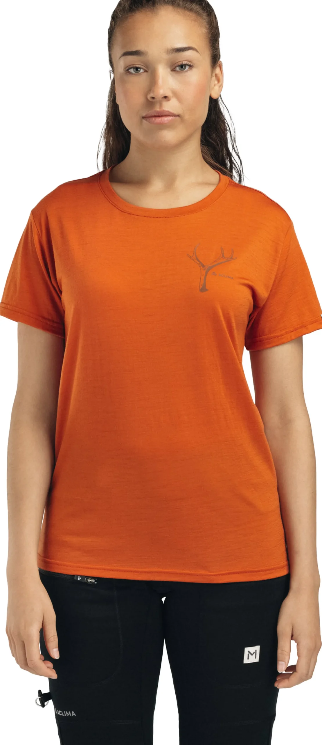 LightWool Tee Antler Print Dame