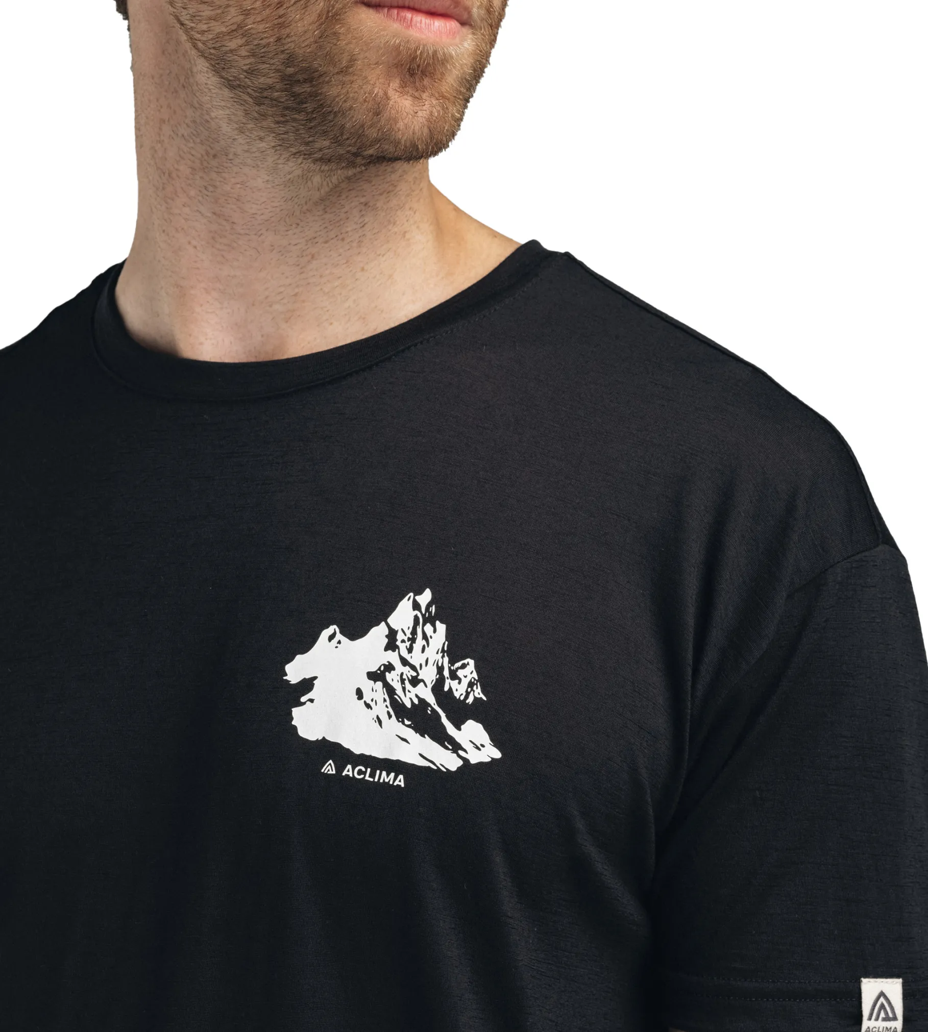 LightWool Tee Mountain Print Herre