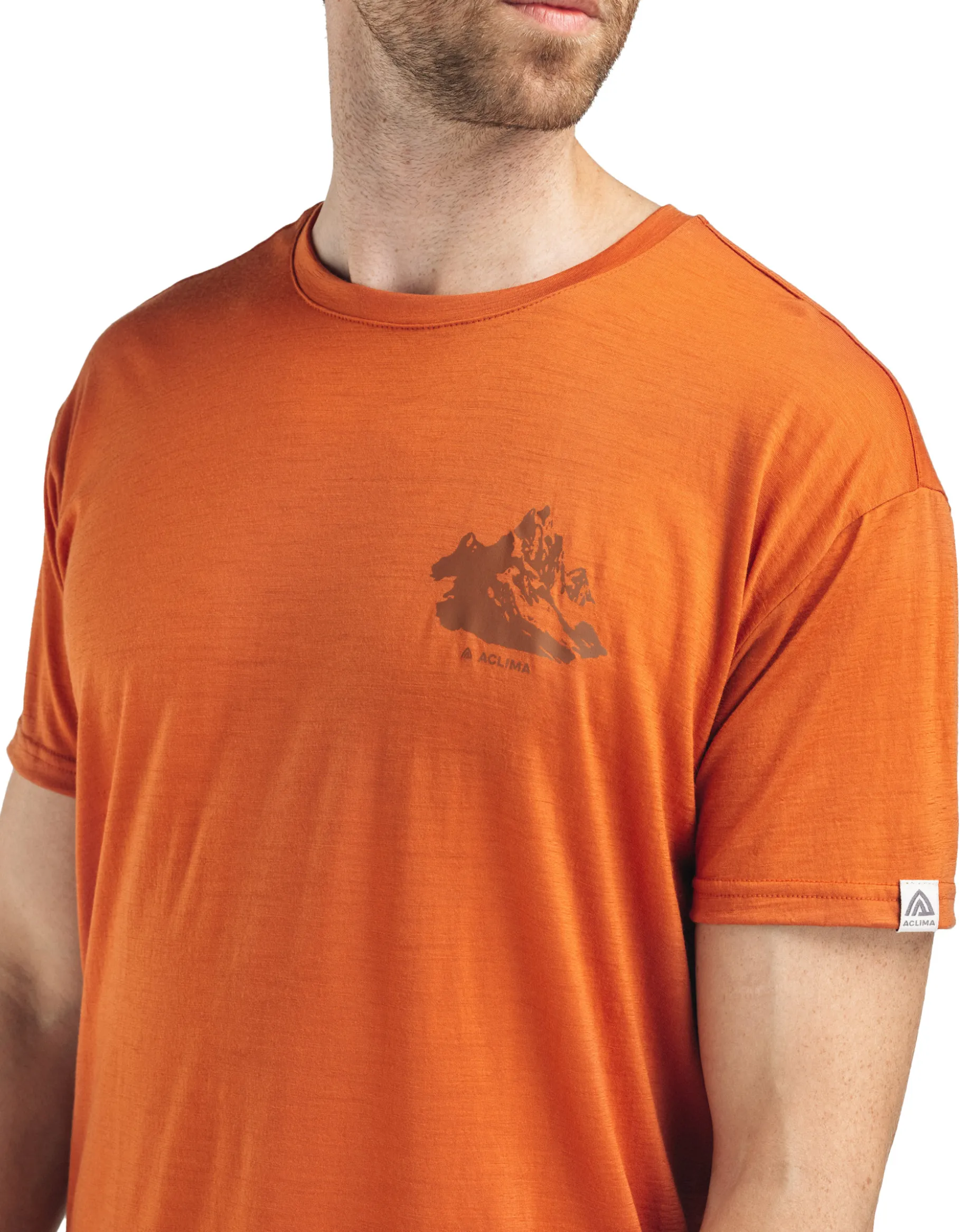 LightWool Tee Mountain Print Herre