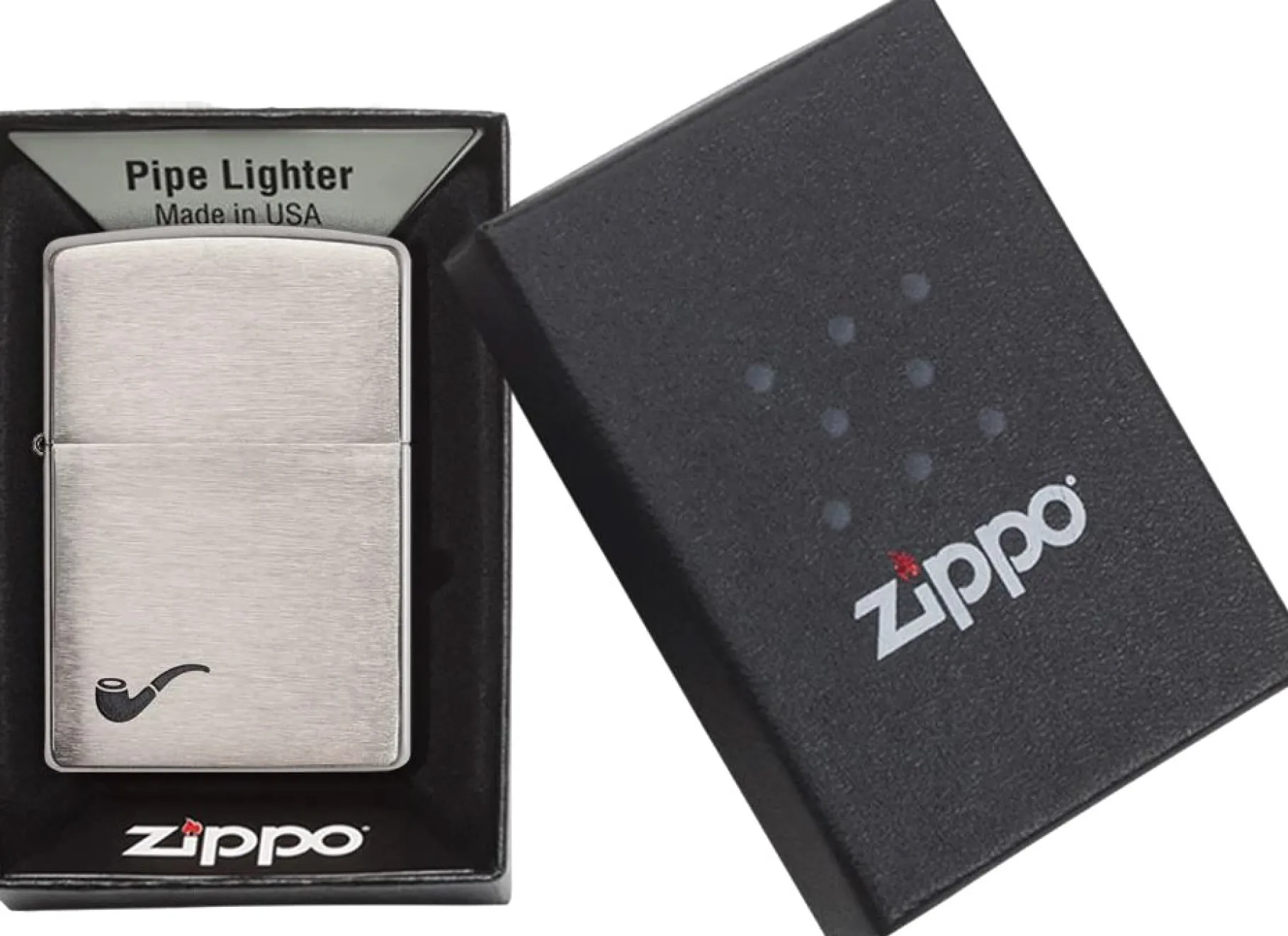 Pipe Brushed Chrome Lighter