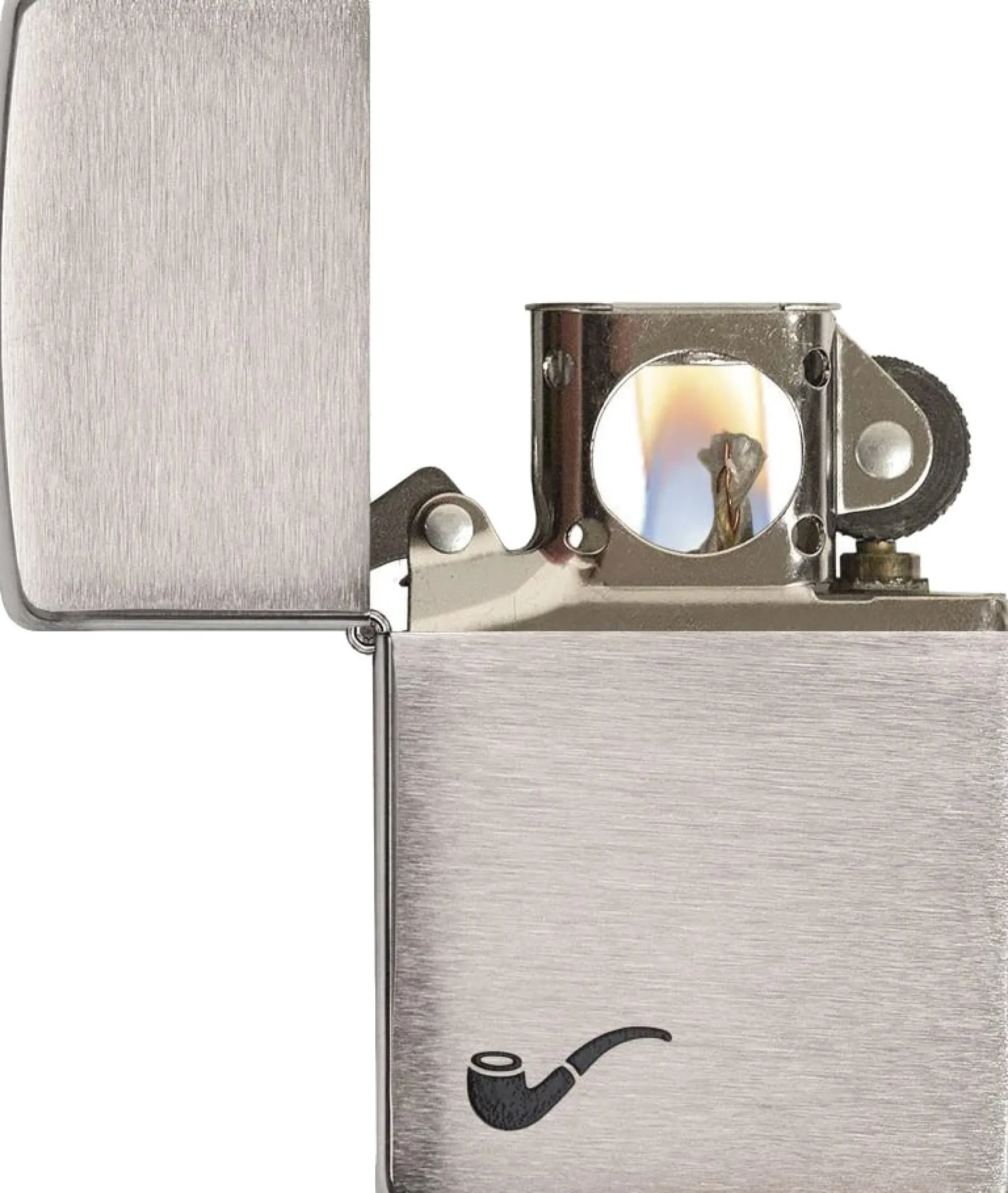 Pipe Brushed Chrome Lighter