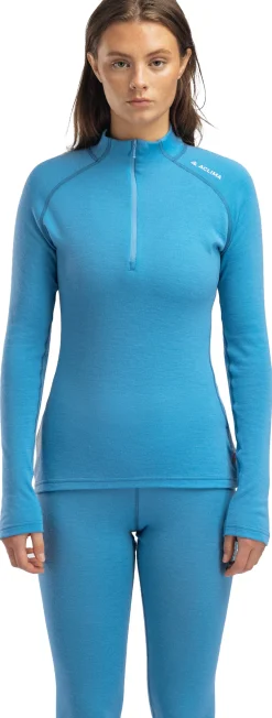 WarmWool Mock Neck with Zip Dame